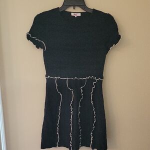Parker Black Mini Dress with White Trim